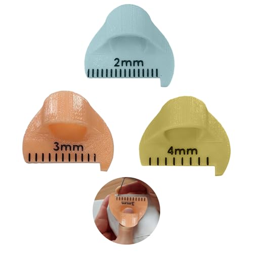 3 Pieces of Anti Slip Sewing Needle Gauge Multifunctional Measuring Tool, with Scale Sewing Template kit, Sewing Guide Tool, Seam Guide (3 Sizes)