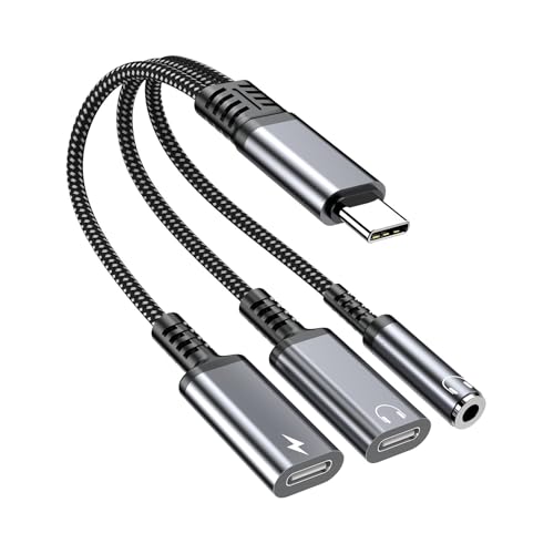 3 in 1 PD 60W �����A�_�v�^�[ �^�C�v C - �^�C�v C/3.5mm �W���b�N �I�[�f�B�I �P�[�u�� �w�b�h�t�H�� �A�_�v�^�[(Gray)