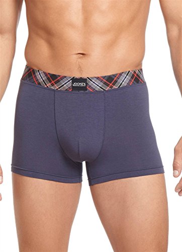 Jockey Men's Underwear Dark Knight Plaid Retro Trunk, Dark Knight Plaid, L