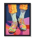 Poster Master Shoes Print - Fashion Poster - Trendy & Pop Art - Modern Wall Design - Gift for Men, Women & Fashionista - Vibrant Decor for Living Room, Dorm or Office - 11x14 UNFRAMED Wall Art