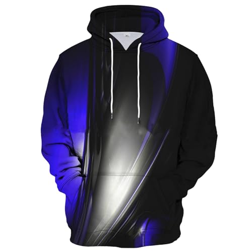 Men'S Pullover Sweatshirt Hoodie Classic Fit Printed Drawstring Hoodies Comfortable Solid Color Hooded Sweatshirts With Pockets Lightweight Long Sleeve Jumpers Autumn Winter Sports Shirt(Black, M)