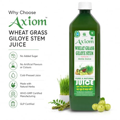 Image of Axiom Wheatgrass Juice 1L | Helps to Detoxify the liver, Blood Purification, Improves Digestion and Boost Metabolism | 100% Pure & Natural