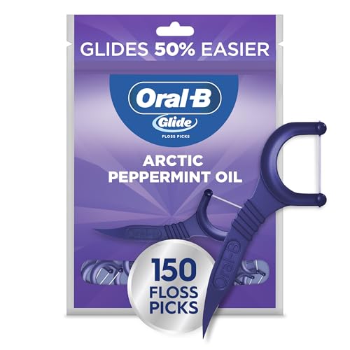 Oral-B Glide Peppermint Dental Floss Picks with Arctic Peppermint Oil Flavor 150 Picks