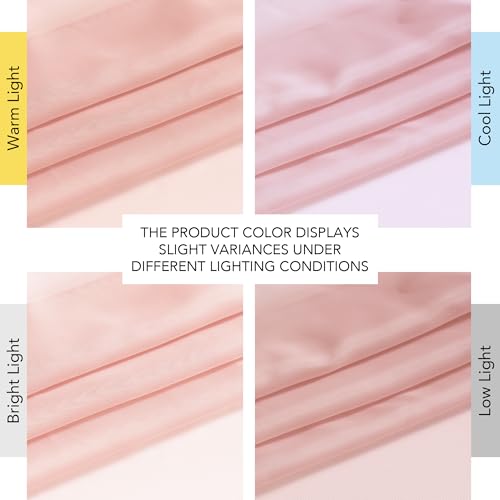Image of NICETOWN Light Pink Sheer Curtains 96 inches Long, Grommet Voile Sheer Textured Airy & Lightweight Curtains & Drapes Light Filtering for Bedroom /Living Room, W54 x L96, 2 Panels