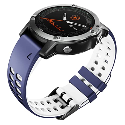 ANBEST Pasek do zegarka kompatybilny z Garmin Fenix ​​7 / Fenix ​​5 / Fenix ​​6, 22 mm, silikonowy pasek zamienny do Fenix 6 Pro / Forerunner 945/935 / Approach S62