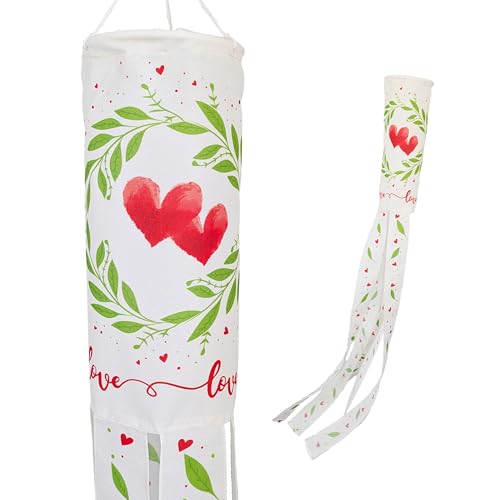 Madrona Brands Two Hearts Windsock | Durable Outdoor Hanging Decoration | Yard, Garden, Patio, Home | 48 Inch