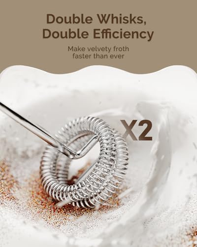 Maestri House Rechargeable Milk Frother, Handheld Electric Foam Maker Detachable Stainless Steel Whisk Drink Mixer Foamer Mini Blender for Matcha, No Stand, LunaFro Mini (Medium Gray and Silver) - Image 4