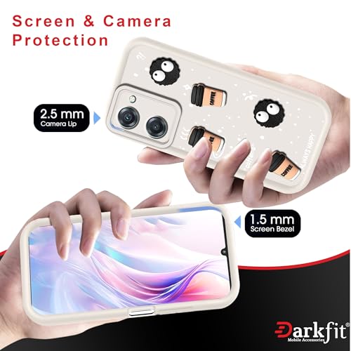 Image of Back Case Cover Compatible with Vivo T3 Lite 5G | Cute Fun Cartoon Ball 3D Coffee Silicone Case | Body Protection | Camera Protection | Shock Proof | Color White | Pack of 1