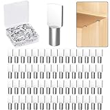 60 Pieces 5mm Shelf Pegs , Spoon Shaped Shelf Pins for Shelves, Kitchen Cabinet Shelf, Bookshelf, Closet and Furniture, Nickel Plated Shelf Holders Support Pegs