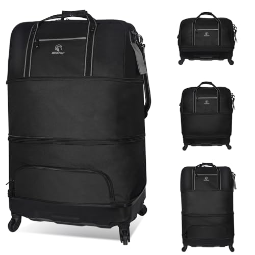 REDCAMP Expandable Foldable Rolling Duffel Bag with Wheels, Collapsible Suitcase Luggage Rolling Travel Bag Lightweight for for Women and Men, 60-130L