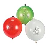 Fun Express - Holiday Punch Balls for Christmas - Toys - Balls - Punch & Return Balls - Christmas - 12 Pieces