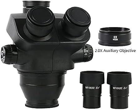 Microscope 7X-50X 14X-100X Stereo Microscope Trinocular Microscope Head + WF10X/22mm Eyepiece Rubber Eye-Guards Microscope Accessories Color Trinocular B Trinocular C