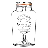 Kilner Clip Top Distributeur de Boissons Ronde en Verre dans Une boîte Cadeau, Transparent