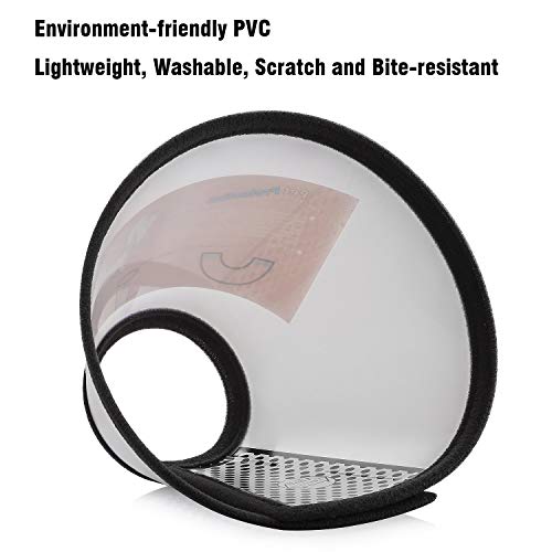Depets Adjustable Recovery Pet Cone E-Collar for Cats Puppy Rabbit, Plastic Elizabeth Protective Collar Wound Healing Practical Neck Cover, Medium Size 5#