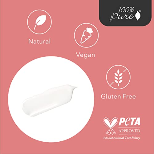 100% PURE Rose Water Hydrating Milk - Lightweight Face Moisturizer with Hyaluronic Acid & Squalene to Soothe and Replenish Dry, Dehydrated Skin - Vegan - 1.7oz