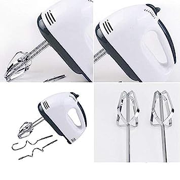 Sellplus Electric 7 Speed Hand Mixer 4 Pieces Stainless Blender (180 Watts, White)