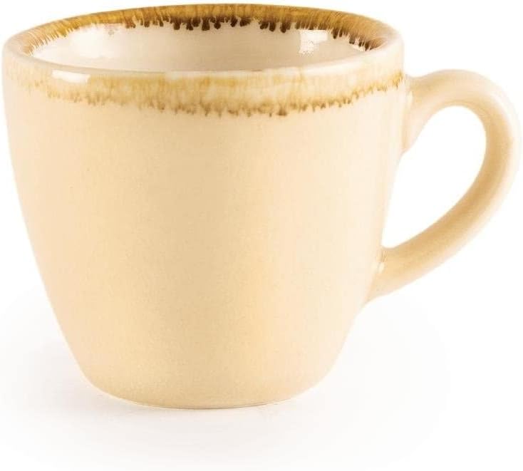 Olympia Kiln Espresso Coffee Cups 85ml / 3oz (Pack of 6), Sandstone Coloured Vitrified Porcelain, Chip Resistant, Microwave / Dishwasher Safe, Fits Saucers: GP239, GP345, GP361, GP477 | GP328