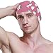 susiyo White Color Strawberry on Pink Mens Swim Caps Polyester Swimming Hat for Adult and Youth