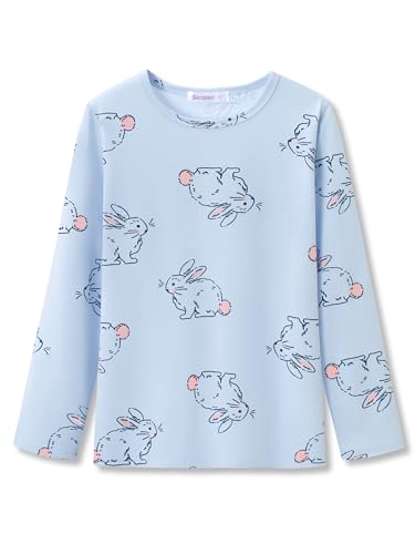 Image of Girls Long Sleeve T-Shirt Cute Versatile Basic Casual Top Size 6-18 | Soft Stretchy Tee for All Day Comfort, Versatile Layering Top for Cold Days, Cute Casual Style for Girls, Durable Easy Care