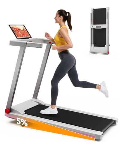 Treadmill 5% Incline, 300lbs Capacity Folding 15 HP Small
