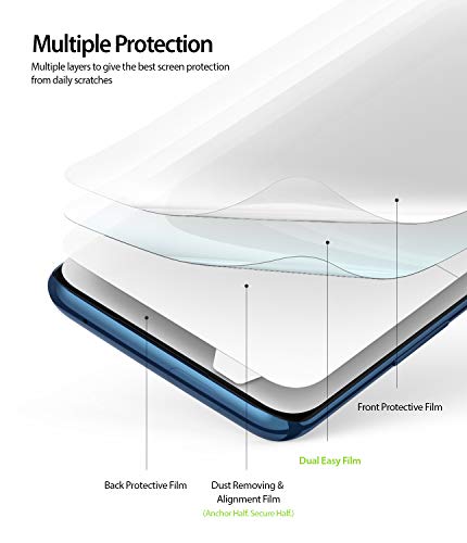 Image of Ringke PET Dual Easy Film Compatible With Oneplus 7 Pro /Oneplus 7T Pro High Resolution [Anti-Smudge Coating] Polyethylene Terephthalate Easy Application Case Friendly Screen Protector