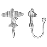 Small Sterling Silver Airplane Nose Ring/Ear cuff Non-Pierced (one piece) 7/16 inch