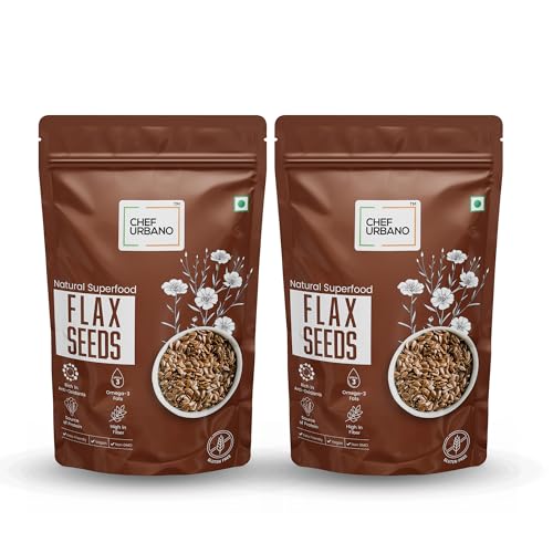 Chef Urbano Flax Seeds 300 GMS Pack of 2 | Alsi Seed | Raw and Natural | Immunity Booster | Rich in Protein and Fiber | Seeds for Eating | Diet Food