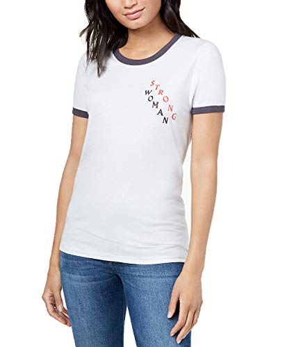 Junk Food Women's Strong Woman Graphic T-Shirt (White, Small)