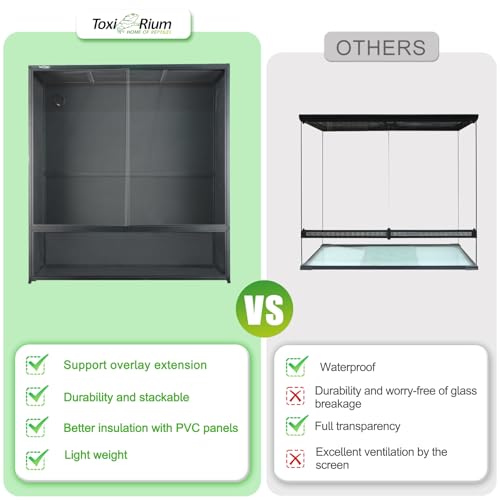 Toxirium Reptile Tank 230 Gallon, 48 Inchx24 Inchx46 Inch Large Reptile Enclosure For Bearded Dragon And Ball Python thumb #4