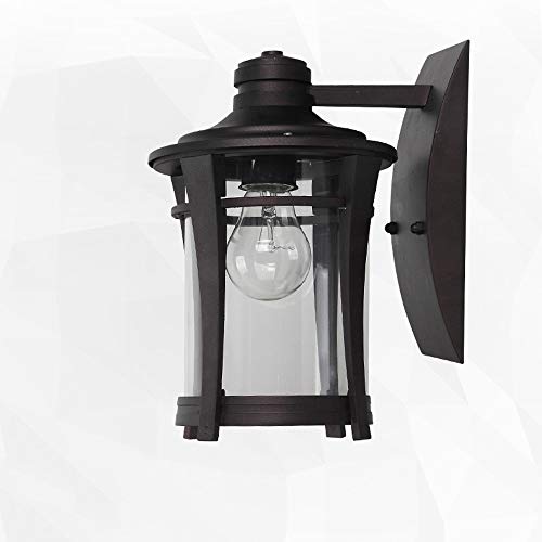 Applique murale E27 extérieur étanche en aluminium et verre pour éclairage de jardin