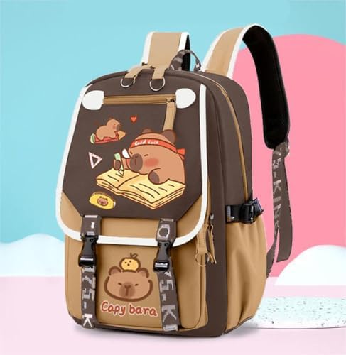Argumub Capybara rugzak, schattige kawaii-rugzak, casual dagrugzak voor kinderen, meisjes, jongens, Rugzak-a, Eén maat