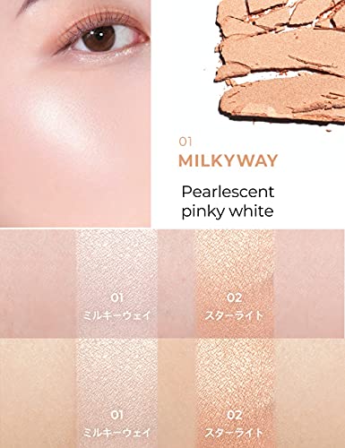 Selfbeauty Ultra Fine Highlighter Makeup Powder Luminizer Powder 0.25Oz Milkyway | Face Makeup Powder Highlighter Palette | Powder Makeup Highlighters For Face | Face Highlighters & Luminizers (01. Milkyway) #TOP5
