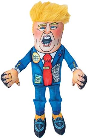 FUZZU Donald Trump (2020 Special Edition) Political Parody Novelty Dog Chew Toy with Squeaker, Large