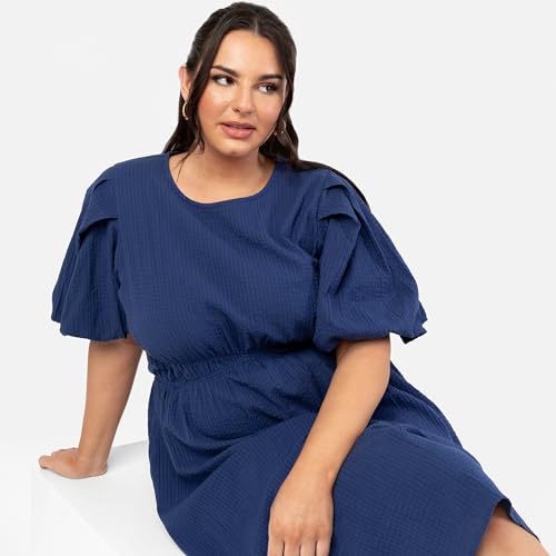 Robe midi Lovedrobe à taille élastique croisée pour sublimer la silhouette - 4