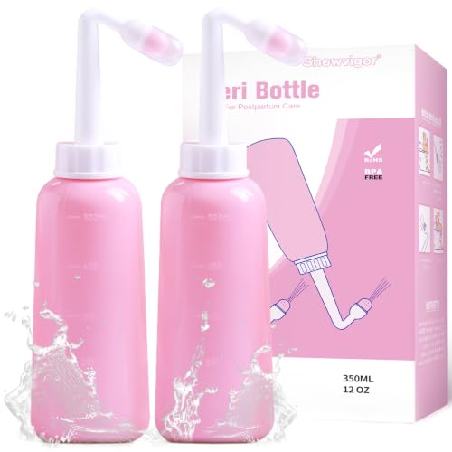 Image of Showvigor 2 Pack Premium Peri Bottle for Postpartum Care | Upside Down Peri Bottle, Portable Bidet for Perineal Recovery and Cleansing After Birth 12OZ /700ml