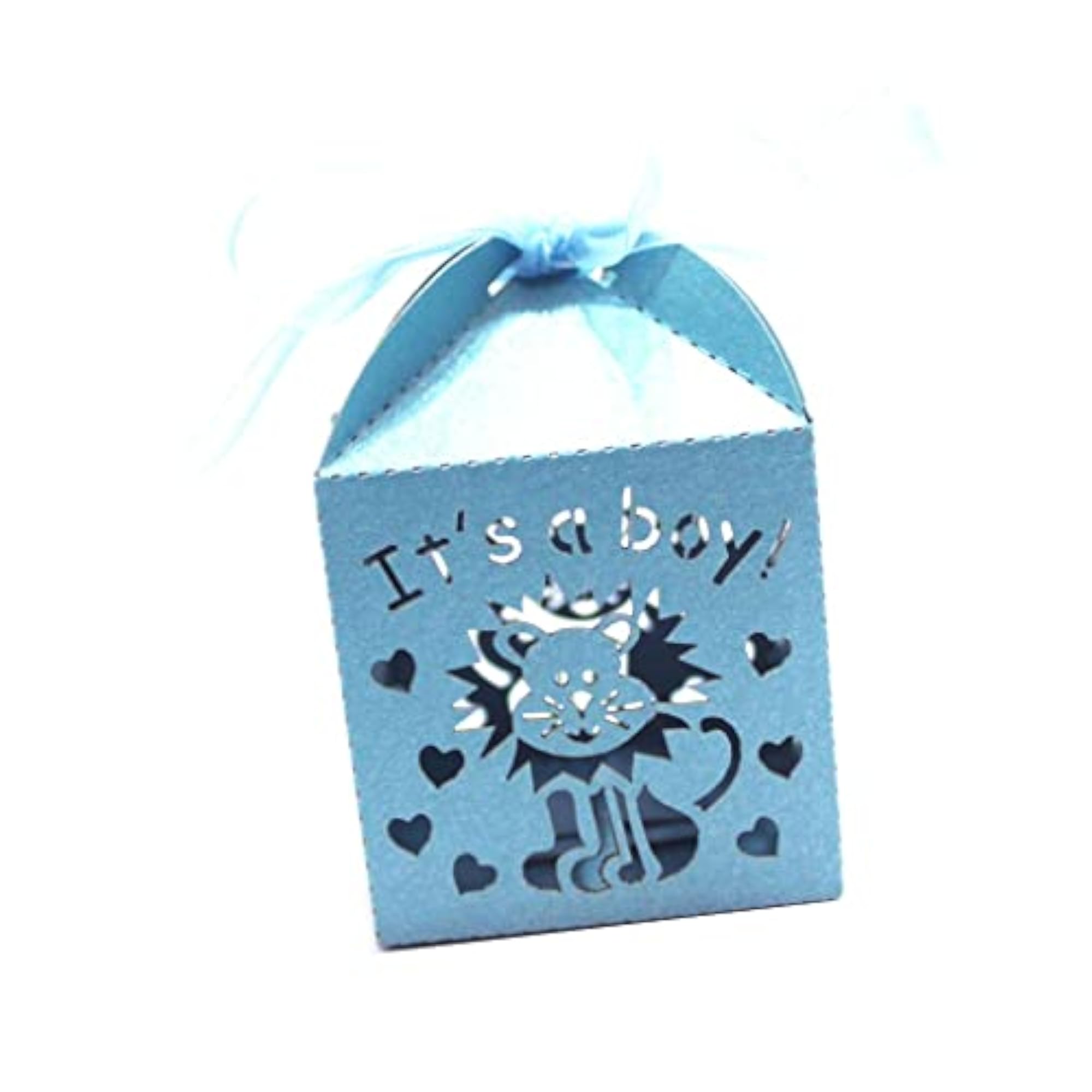 50pcs Laser Cut It's a Boy Candy Gift Boxes, Baby Shower