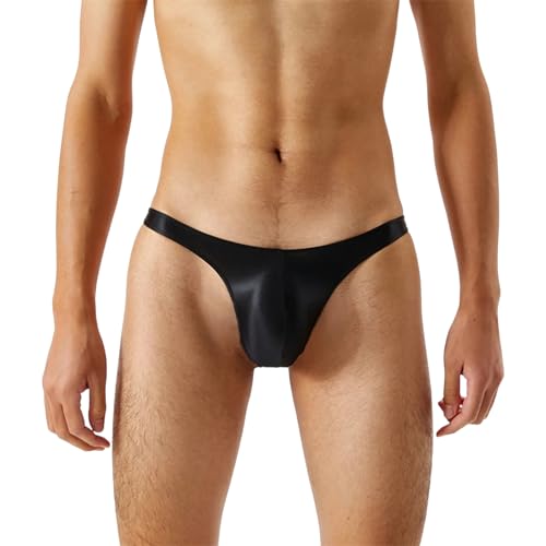 Men's Sissy Glossy Thong Panties, Femboy Panty Underwear Lingerie for Cross-dressers