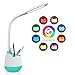 Produktbild Schreibtischlampe Led 5W Dimmbar, Speicherfunktion, dimmbare Nachttischlampe Schreibtischlampe mit Telefonhalter Buntes Nachtlicht mit Touchfeld,mit 3 Helligkeitsstufen für Studieren (Grün)