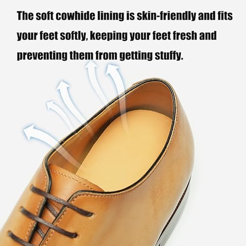 Premium Men's Oxford Dress Shoes for Business and Weddings Breathable Cowhide Leather with Slip-Resistant Rubber Sole4