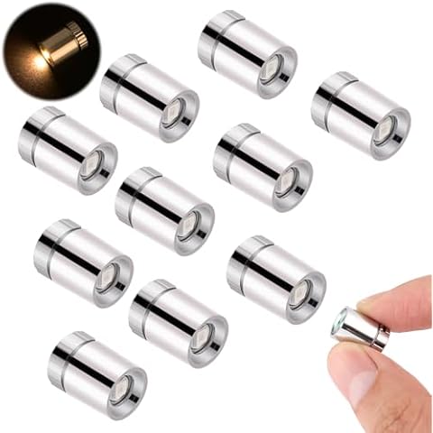 BTFO 10pcs LED Mini Lights, Small Led Lights for Dollhouse Silver Plastic Battery Included Doll House Electric Lights for Paper Lantern Party Decoration Crafts Dollhouse Accessories(Warm White Light) Cover