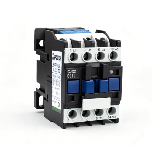 Image of Innfeeltech 1 Pcs AC Contactor CJX2-0910, 220V 50/60Hz Coil, Normally Open, 3 Pole, le 9A, Ue 380V, 35mm DIN Mouting