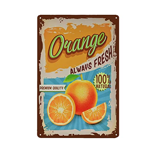 Vintage Orange Tin Sign - Fruit Metal sign - Retro Decorative Sign Wall Decor Home Decor