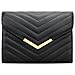 KKXIU Women Formal Vegan Leather Evening Envelope Clutch Purses and Handbags for Party Wedding Prom Bridal (A-Black)