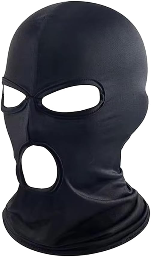 ASD AccessoriesWinter Balaclava Ski Mask Warm Full Face Thermal Men 3 Hole Knit Face Mask for Outdoor Sports, Knitted SAS Style Army Hat Neck Warmer Paintball (Black)