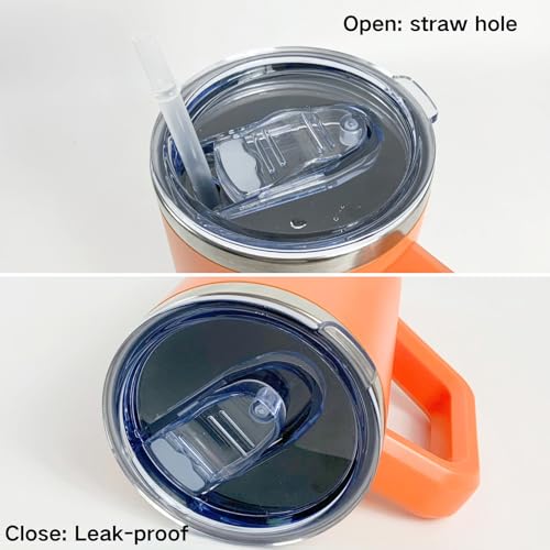 2 Pack 40 oz Replacement Lids Compatible with Silver Buffalo Stainless Steel Tumbler, Leak-Proof Splash Resistant Tumbler Top Replacement Reusable Tumbler Cover
