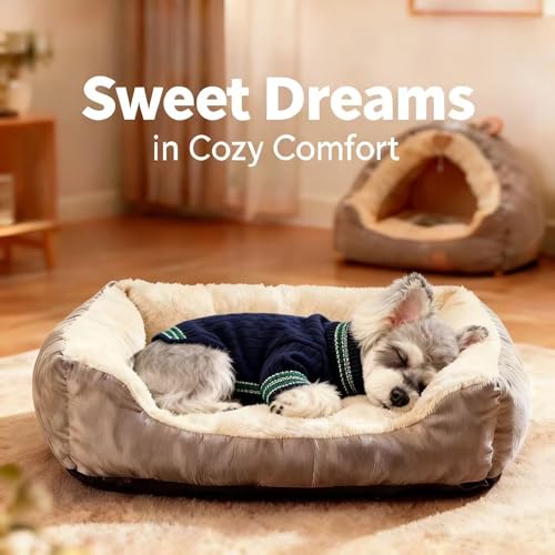 Image of Small /Medium Dog Sweater, Warm Dog Winter Coat w /Sleeves, Comfortable High Neck & Leash Hole, Premium Dog Clothes for Schnauzer-Best for Holidays, Daily Walks M Blue