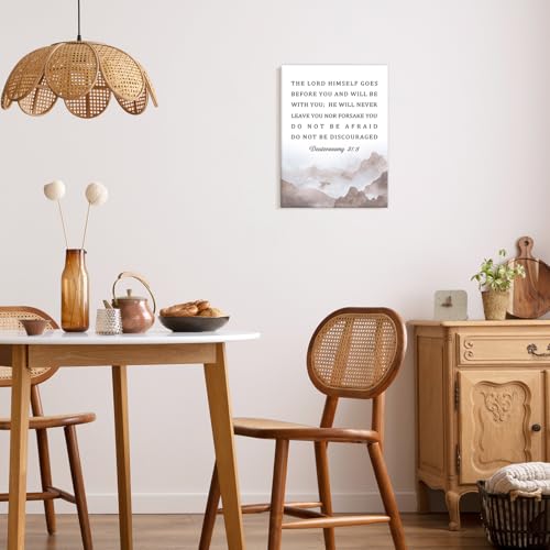 Affiche chrétienne Deutéronome 31 : 8 et impression sur toile de style déco moderne pour bureau - 4