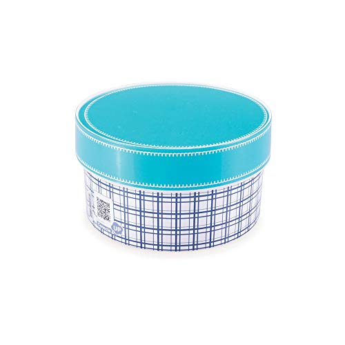 Caixa Redonda 900ml Geométrica Plasútil Azul