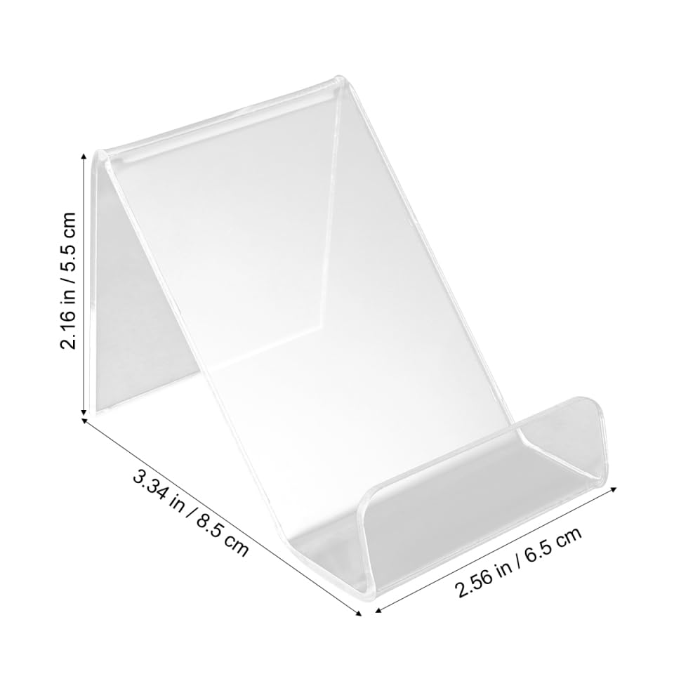 Hemobllo - Soporte de teléfono transparente acrílico 8,50 x 6,50 x 5,50 cm, lote de 10 soportes sólidos para smartphone oficina en casa, ver vídeos webcast