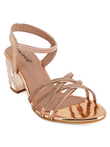 Image of IKAGI Women's Fashion Sandals | Faux Leather Comfortable and Stylish Heel | For Wedding Occasion| For Women & Girls